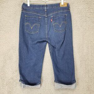 Levis Jeans Womens 10 Blue 515 Stretch Denim Regular Fit Cropped Capri